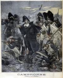 Ritratto del Generale Cambronne (1770 - 1842) durante una battaglia. Illustrazione di "Petity Journal" del 1891.