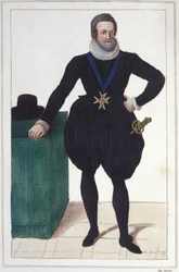 Ritratto di Enrico IV (1553-1610), Re di Francia. Incisione del 1830