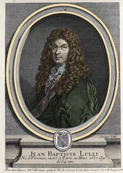 Ritratto di Jean Baptiste Lully (Giovanni Battista Lulli) (1632-1687), compositore francese di origine italiana. Incisione del XIX secolo