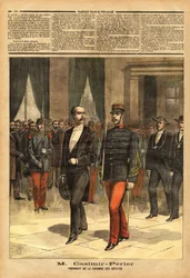 Ritratto di Jean Casimir-Perrier (Casimir Perrier, Casimir Perrier, Casimir-Perrier) (1847-1907), nuovo presidente della Camera dei Deputati. Incisione in 