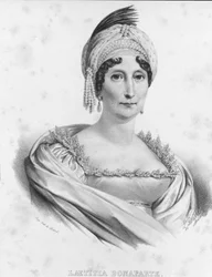 Ritratto di Laetitia Bonaparte (Letizia Maria Ramolino) (1750-1836), madre di Napoleone I. Incisione del XIX secolo