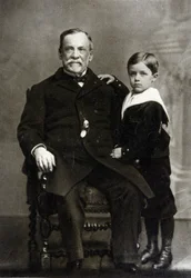 Ritratto di Louis Pasteur (1822 - 1895) e suo nipote Louis Pasteur Vallery - Radot nel 1893
