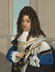 Ritratto di Luigi XIV (1638-1715), re di Francia. dopo hombres y Mujeres celebres. Barcellona 1877