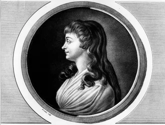 Ritratto di Marie-Jeanne Phelippon, moglie di Roland de La Platiere detta "Madame Roland" (1754-1793). Incisione in "Collezione completa di dipinti storici della rivoluzione francese, in tre volumi." 1804