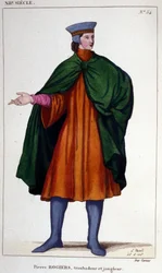 Ritratto di Pierre Rogiers, trovatore e giullare del XII secolo.