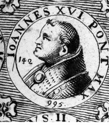 Ritratto di Papa Giovanni XVI (Johannes Philagatus) (morto nel 1013).