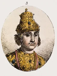 Ritratto di Teodoro Fëdor II Borisovič Godunov (incisione colorata)