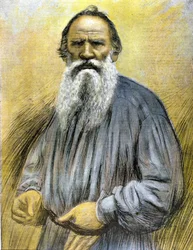 Ritratto di Tolstoj. Incisione fine XIX secolo.