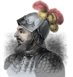 Ritratto di Vasco Nunez de Balboa, conquistador spagnolo (1475-1517) - Incisione XIX secolo