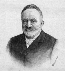 Ritratto di Wilfrid de Fonvielle 1824-1914 giornalista e aeronauta francese - incisione del 1893