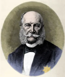 Ritratto di Guglielmo I (1797-1888), Re di Prussia e Imperatore di Germania. Incisione della fine del XIX secolo