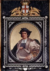 Ritratto del navigatore italiano Cristoforo Colombo (1451-1506) (mosaico)