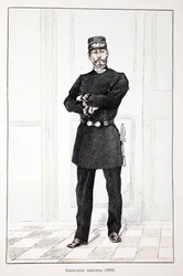 Ispettore principale (1894). Acquaforte a colori, per illustrazione 
