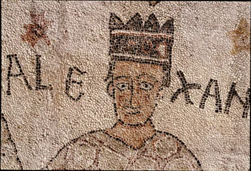 Rappresentazione di Alessandro Magno (356-323 a.C.), re di Macedonia e conquistatore della Persia, circondato dalla fauna indiana durante la conquista dell