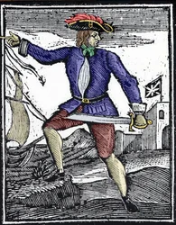 Rappresentazione del pirata Howell Davis, attivo intorno al 1718-1719.