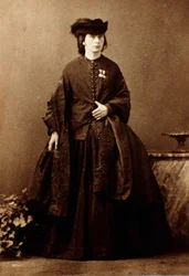 Risorgimento: Ritratto della scrittrice inglese Jessie White Mario, infermiera durante le campagne di Giuseppe Garibaldi, moglie del patriota italiano Alberto Mario