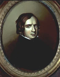 Risorgimento: Ritratto del politico e filosofo italiano Vincenzo Gioberti (1801-1852). Miniatura su avorio anonimo. Museo del Risorgimento Milano