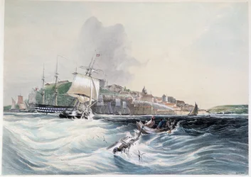 Mare agitato e vista di Quebec - in "Smith