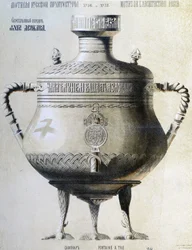 Samovar russo - litografia