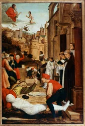 San Francesco che prega durante un