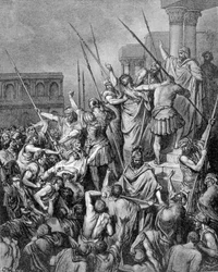 San Paolo viene fermato a Gerusalemme. Incisione del XIX secolo