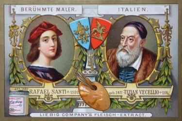 Serie di dipinti di pittori famosi, Raffaello Sanzio e Tiziano Vecellio, Italia