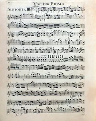 Pagina della partitura per violino della sinfonia n. 3 di Christian Cannabich