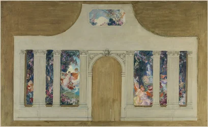 Bozzetto per un set: Farandola di giovani donne con fiori
