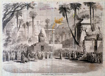 Scenografia per il secondo atto di Semiramide, opera di Gioacchino Rossini