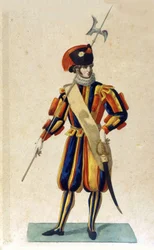 Guardia svizzera della Città del Vaticano in piccola uniforme