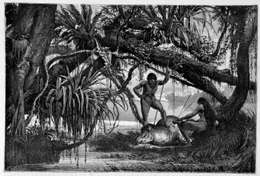 Tapir ucciso dagli indiani del Brasile - in "Il giro del mondo" 2º semestre 1874
