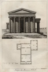 Tempio di Atena Polias - Acropoli di Atene - Antico tempio di Atena - incisione da «Usi e Costumi di Tutti i Popoli dell