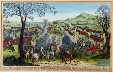 La Battaglia di Culloden 16 aprile 1746 (incisione colorata)