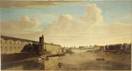 La Grande Galerie du Louvre, con la Porte Neuve, Pont-Neuf, Cité, Tour de Nesle e Quai Malaquais, circa 1640, attuali 1° e 6° arrondissement, tra il 1635 e il 1645