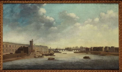 La Grande Galerie du Louvre, con la Porte Neuve, Pont-Neuf, Cité, Tour de Nesle e Quai Malaquais, circa 1640, tra il 1635 e il 1645