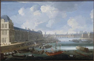 La Grande Galerie del Louvre, il Pont-Neuf, la Cité, il Collège des Quatres-Nations, ca. 1670 Sulla Senna, la galea reale, tra il 1670 e il 1685