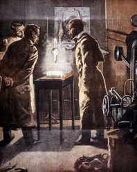 I raggi Roentgen (Röntgen) o X. Scoperti nel 1895. Illustrazione che rappresenta l