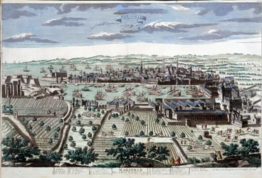 La città e il porto di Marsiglia nel XVIII secolo - B.N.