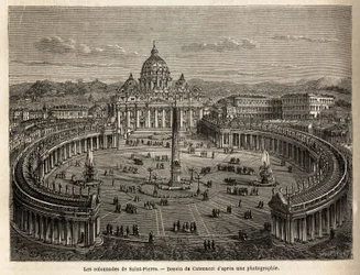 Le colonnate di San Pietro in Vaticano, portate dal Bernini (1598-1680) nel 1655, su un piano ellittico, che divenne un luogo comune dell