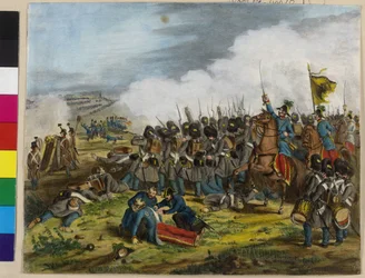 La ferita mortale del generale Ulysses barone di Salis-Soglio durante la battaglia di S. Lucia a Verona il 6 maggio 1848