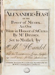 Pagina del titolo della partitura musicale di Alexander