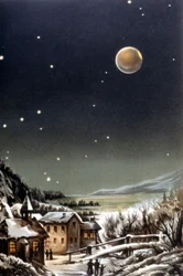 Eclissi totale di luna. Illustrazione del XIX secolo