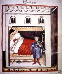Trattato di medicina "Tacuinum sanitatis" del XIV secolo: il sonno.