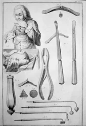 Trepanazione del cranio, vari strumenti