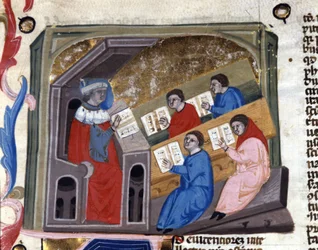Università. Manoscritto del XIV secolo. Biblioteca Nazionale Braidense, Milano