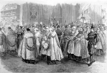 Concilio Vaticano I: corteo di prelati verso la Sala del Concilio