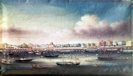 Veduta del porto di Shanghai, circa 1850.