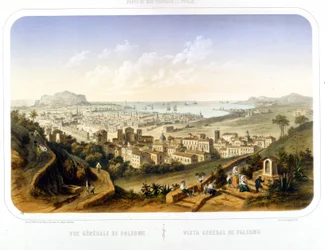 Veduta della città di Palermo. 1850. Incisione del 1860