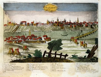 Veduta della città di Varsavia in Polonia. Fine del XVIII secolo