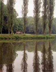 Vista della tomba del filosofo svizzero Jean Jacques Rousseau (1712-1778) a Ermenonville (Oise)